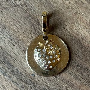 Rare Vintage Juicy Couture Gold Strawberry Disc Charm
